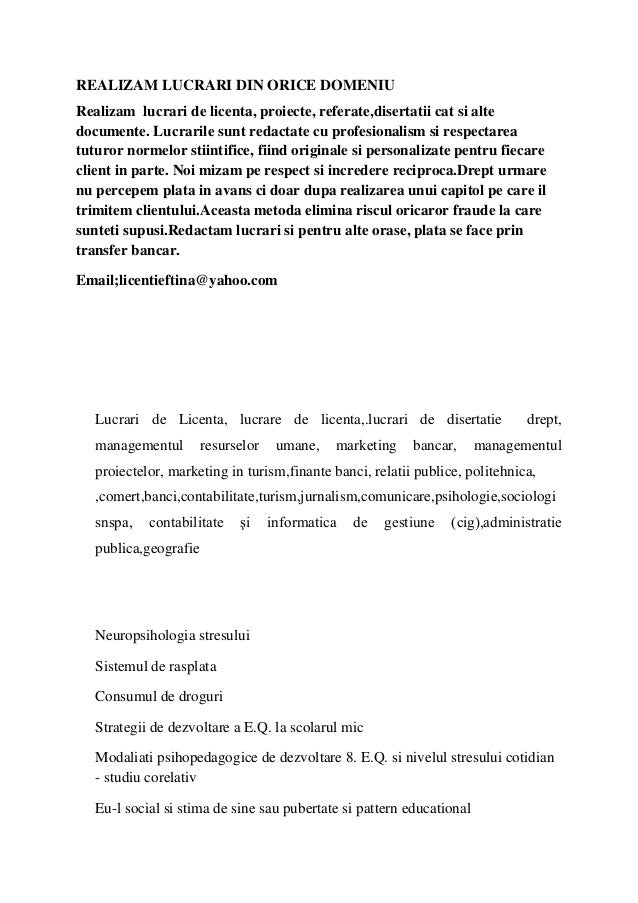 lucrari de licenta psihologie